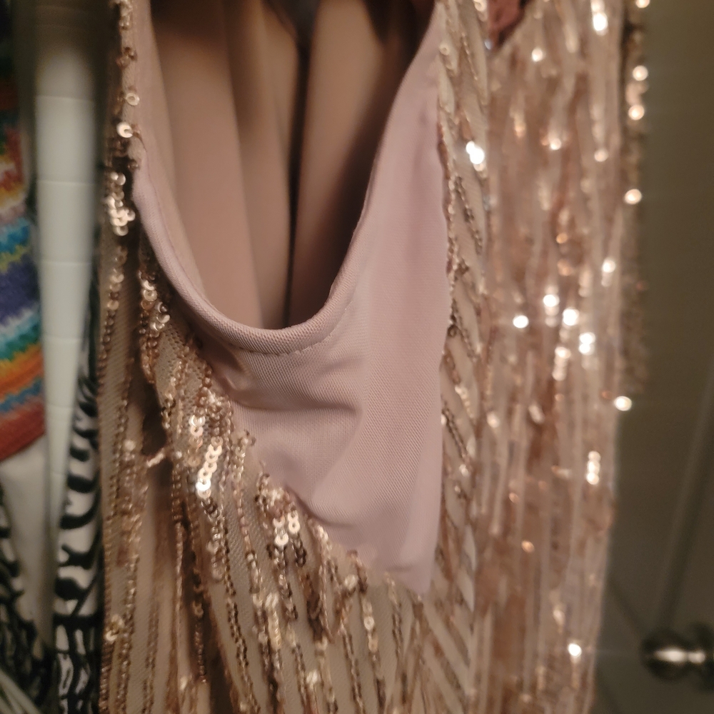 torrid Sequin Fringe Dress in Rose Gold Tones - Picture 5 of 10